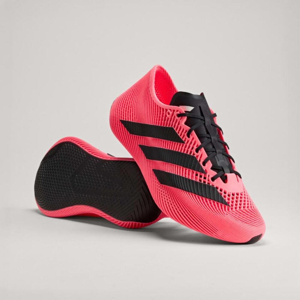 NWT Adidas Laced sneaker shoes in solar wave pink and black colorway Sz 7.5